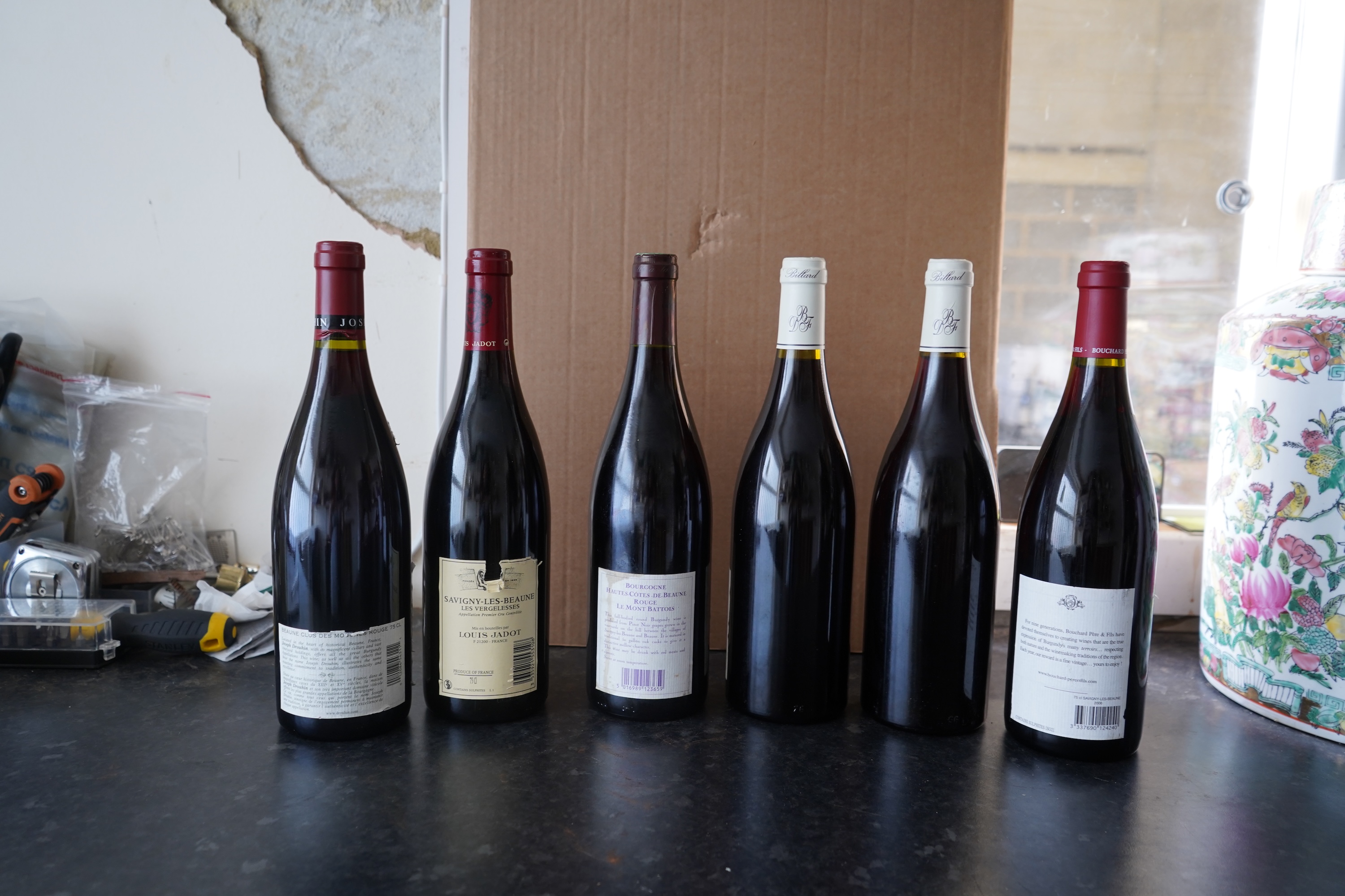 Five bottles of 2002 Le Mont Battois Bourgogne Hautes Cote De Beaune and five others